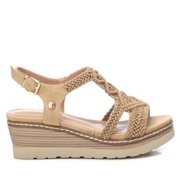 NEW XTI women's wedge sandals in beige - Picture 1 of 5